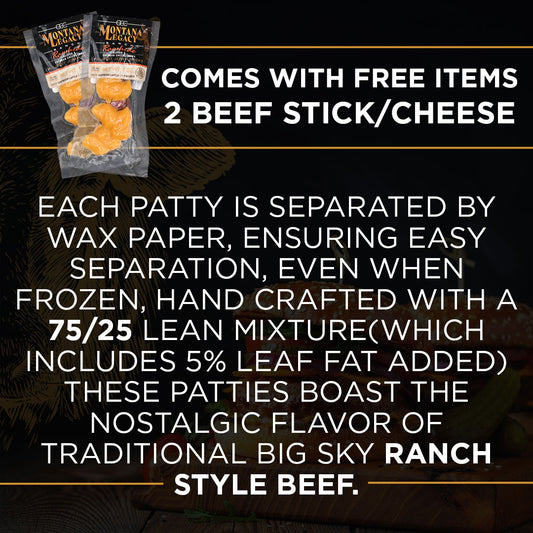 Ranch Patty Pack: $99 Free Shipping | 20 packs | 1/2 lb Burger Patties