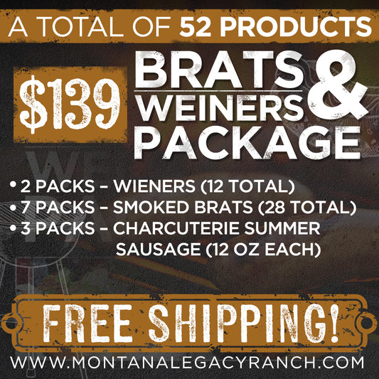 $$139$$ Brats, Wieners & Summer Sausage Package | FREE SHIPPING! | 52 Products